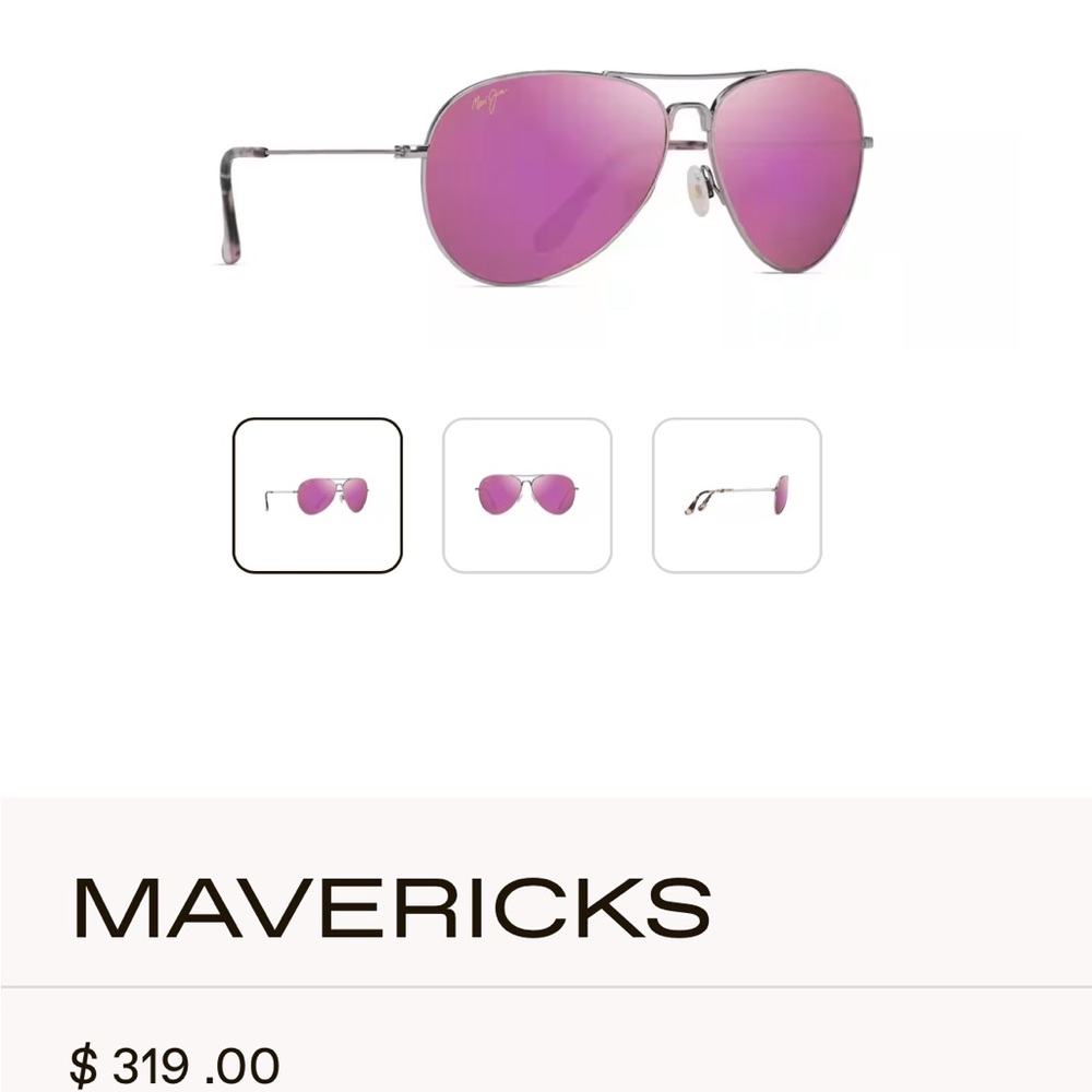 MAVERICKS Polarized Aviator Sunglasses- Rose Gold - Never Worn - Med Shaped Face